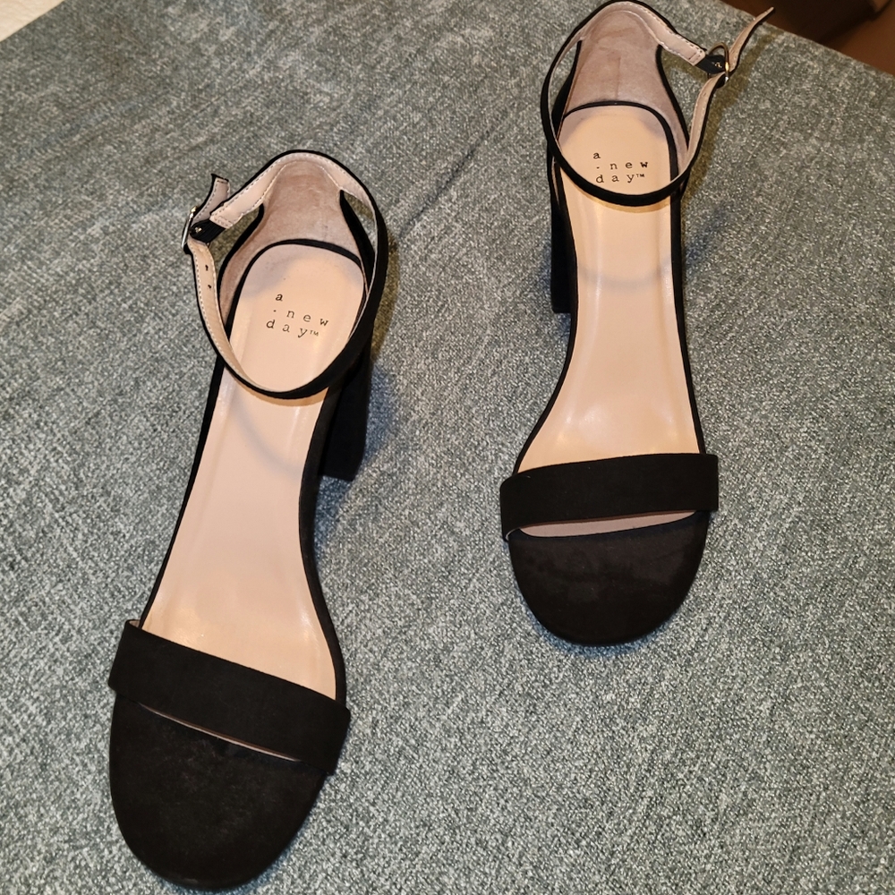 A New Day Black Suede  High Heel Shoes Sz. 11